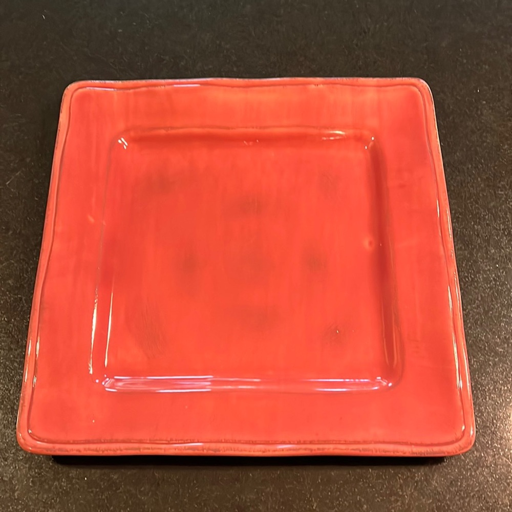 "ELITE"  Square Serving Platter / Charger "RHAPSODY - Salmon" by Gibson